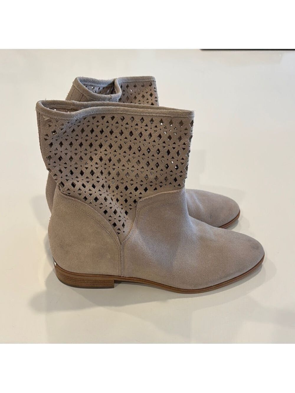 Michael Kors Tan Perforated Ankle Booties